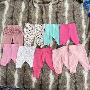 9 pairs of preemie girls pants